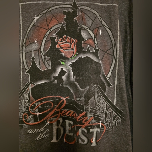 Disney Beauty and the Beast Gray T-Shirt - Picture 2 of 5